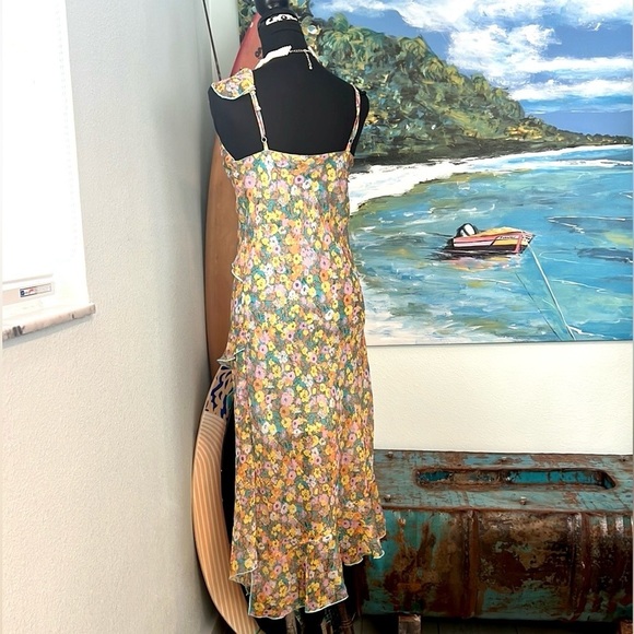 Urban Outfitters UO Shreen Asymmetrical Floral Midi Dress, Flattering, EUC, L - Picture 10 of 11